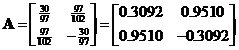 Example Orthogonal matrix