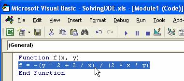 Solving Ordinary Differential Equation (ODE) in Spreadsheet