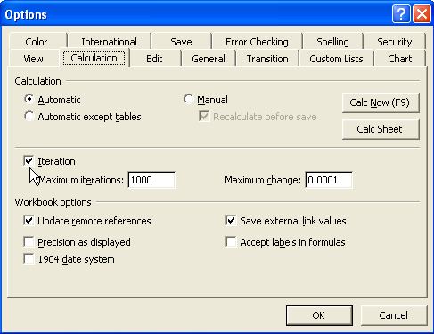 Iterative excel outlet